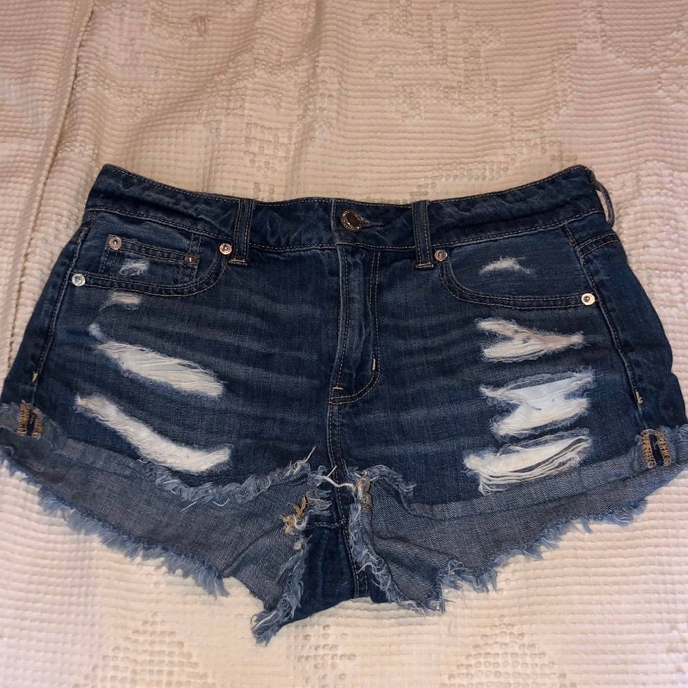 AE ripped denim shorts